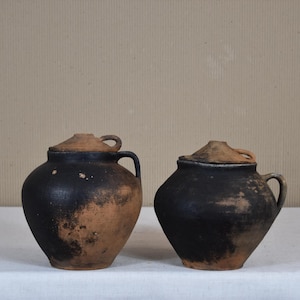 Vintage Clay Pot - Rustic Handmade Ceramic Vase - Antique Terracotta Bowl - Primitive Pottery Jug - Wabi-Sabi Clay Vessel - Clay Home Decor