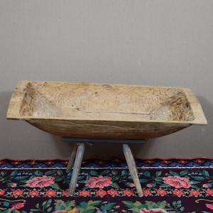 Antique Dough Bowl - Large Hand Carved Wood Dough Bowl - Primitive Rustic Wooden Bowl - Decorative Handmade Wood Bowl - Kitchen Decor