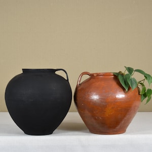 Vintage Clay Pot - Rustic Handmade Ceramic Vase - Antique Terracotta Bowl - Primitive Pottery Jug - Wabi-Sabi Clay Vessel - Clay Home Decor