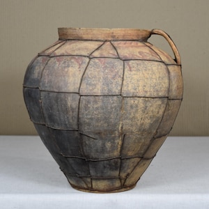 Vintage Clay Pot - Rustic Handmade Ceramic Vase - Antique Terracotta Bowl - Primitive Pottery Jug - Wabi-Sabi Clay Vessel - Clay Home Decor