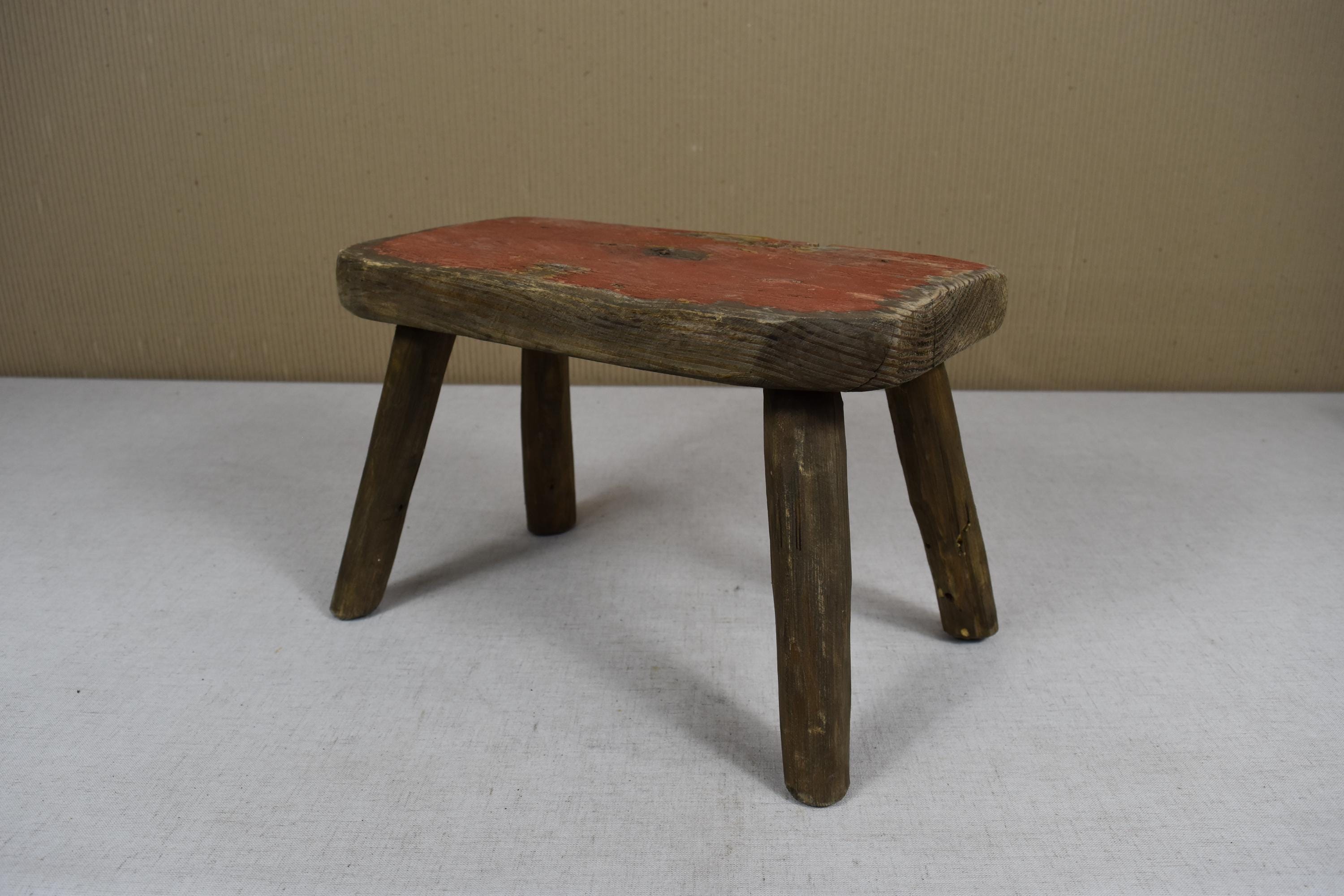 Vintage Wooden Stool - Rustic Farmhouse Bench - Antique Wood Step Stool ...