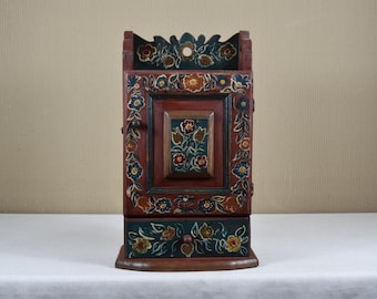 アンティーク インダストリアル 木製収納キャビネット 5段トレイ