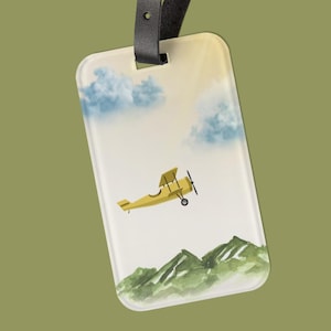 Luggage Tag Airplane Cute Luggage Tag for Travel Accessories Plane Travel Bag Tag Gift For Honeymoon Luggage Tag Aviation Gifts Mountain Tag