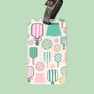 Pickleball Luggage Tag, Coquette Luggage Tag, Pickleball Gifts for Girls, Pickleball Gear Girls, Pickleball Gifts for Women, Pink Pickleball