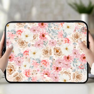 Floral Laptop Sleeve Laptop Bag for Women Travel Accessory Laptop Case for Travel Gifts for Women Floral Bag for Laptop Sleeve Cute Gift