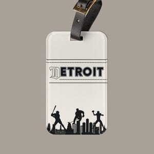 Detroit bagagelabel reiscadeau Detroit City Skyline sport bagagelabel voor mannen uniek bagagelabel Amerika reiscadeau Michigan cadeau voor hem