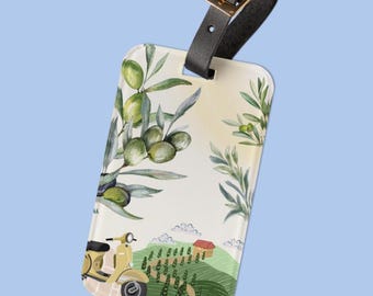 Italian Luggage Tag, Tuscany Luggage Tag, Cute World Traveler Gifts, Foreign Contries Gift for Travelers Suitcase Tag Italian Themed Gifts