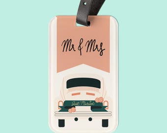 Just Married Luggage Tag, Honeymoon Wedding Gifts, Cute Luggage Tag, Mr Mrs Luggage Tag, Honeymoon Gifts, Honeymoon Travel, Mr & Mrs Gifts
