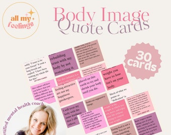 Body Image Affirmation Cards, Intuitive Eating, Tools for Emotional Processing, Mental Health, Post Therapy Session