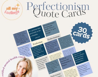 Perfectionist Recovery Cards, Healing from Perfectionism, Tools for Emotional Processing, Mental Health, Post Therapy Session