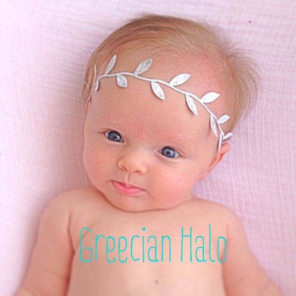 Leaf Headband, Greek Headband, Greecian Baby, Vine Headband, Silver Headband