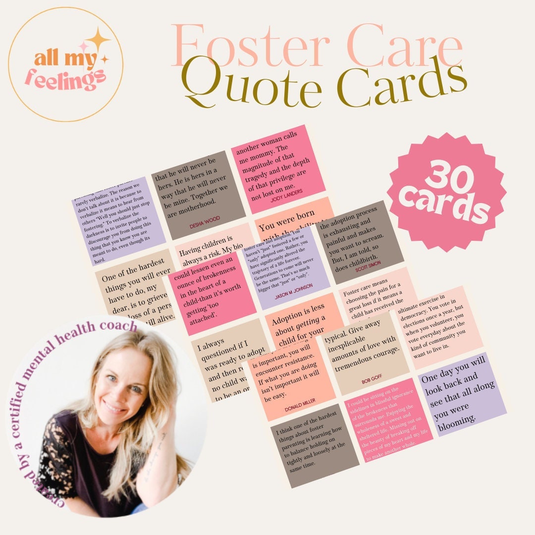 Foster Care Affirmation Cards, Foster Parent, Tools for Emotional