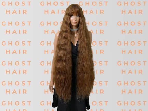 45-Inch Loose Wave Synthetic Wig With Bangs – Heat Resistant, Natural Look
