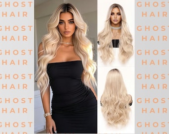 30" Ombre Blonde Wig – Long Wavy Heat-Resistant Synthetic Wig for Cosplay & Daily Glam