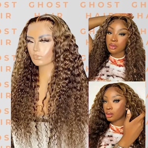 Highlight Deep Wave Glueless Human Hair Wig 13x4 Lace Front Wig for Women 200% Density Pre-Plucked with Baby Hair Natural Look