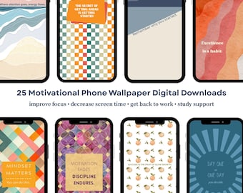 Fondo de pantalla motivacional para teléfono, mejora la concentración, citas (descarga digital)