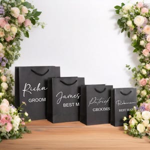 Sacolas de papel para festa, Sacolas de presente para padrinhos, Pajem, Sacola de presente personalizada para padrinhos, Sacola de presente para padrinho, Sacola de presente personalizada, Sacolas de presente