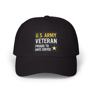 Veteran Dad Cap - U.S. Army Proudly Served, Military Hat, Gift for Veterans, Dad&#39;s Day Cap, Casual Outdoor Headwear