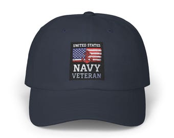 Navy Veteran Cap, Classic Dad Cap, Military Gift, Patriotic Hat, Veteran's Day, Father's Day Gift, USA Pride
