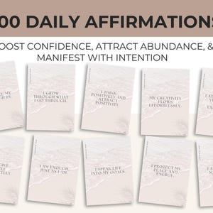 100 cartes d'affirmation numériques – Estime de soi, abondance, manifestation, confiance, paquet d'état d'esprit