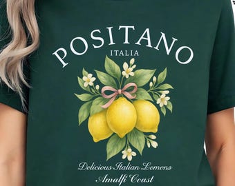 Positano Shirt, Italian Lemons T-shirt, Amalfi Coast Italy Trip Tee, Limoncello Lover Gift, Summer Italia Vintage Lemon Shirt