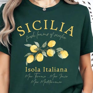 Sicilia Lemon Shirt, Italian Sicily T-Shirt, Amalfi Coast, Fresh Lemons Tee, Isola Italiana Shirt, Mediterranean Italy Shirt, Positano Shirt
