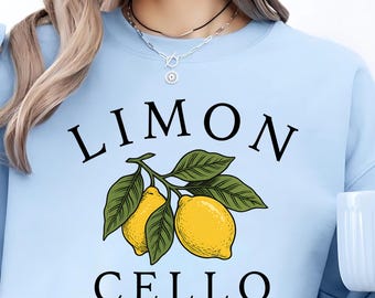 Limoncello Sweatshirt, La Dolce Vita Lemon, Italian Summer Sweater, Amalfi Coast Fruit Sweatshirt, Mediterranean Sweater, Limoncello