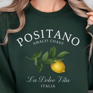 Positano Italy Sweatshirt, Amalfi Coast Lemon Sweater, La Dolce Vita Italia Souvenir Sweatshirt, Mediterranean Summer Travel Gift, Unisex