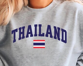 Thailand Sweatshirt, Thai Flag Crewneck, Southeast Asia Travel Souvenir, Bangkok Vacation Gift, Thailand Pride Apparel, Thailand Sweater