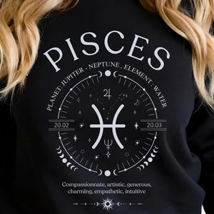Pisces Glyph Crop Sweatshirt - Etsy