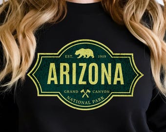 Arizona Sweatshirt, Grand Canyon National Park Pullover, Vintage Hiking Sweater, Retro Desert Crewneck, Unisex Arizona Travel Gift
