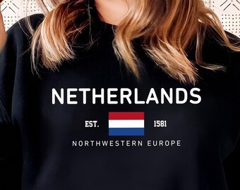 Netherlands Sweatshirt, Dutch Sweater, Holland Crewneck, Northwestern Europe Pullover, Amsterdam Travel Sweater