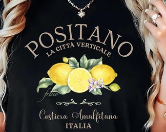 Positano Italy T-Shirt, Amalfi Coast Lemon Graphic Tee, Vintage Italian Travel Shirt, La Costiera Amalfitana Gift, fresco Shirt