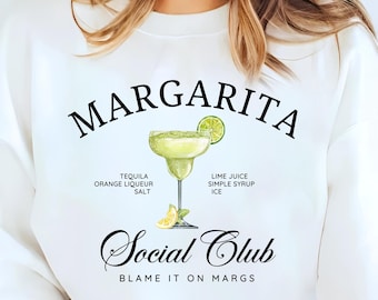 Felpa Margarita, Felpa Cocktail, Maglione Unisex Social Club, Cocktail Margarita, Maglietta Summer Lime Drink, Regalo per gli Amanti della Tequila