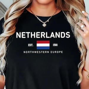 Netherlands Shirt, Dutch Flag Tee, Holland T-Shirt, Northwestern Europe Tee, Dutch Heritage Shirt, Amsterdam Travel Tee
