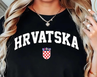 Hrvatska T-Shirt, Croatia Coat Shirt, Balkans Travel Tee, European Heritage Shirt, Croatian Checkered Shield Tee, Hrvatska Unisex Shirt