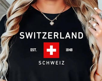 Schweiz T-Shirt, Schweizer Shirt, Schweiz Souvenir T-Shirt, Swiss Pride Shirt, Alpen Reise Shirt, Europa Urlaub Geschenk, Swiss Heritage T-Shirt