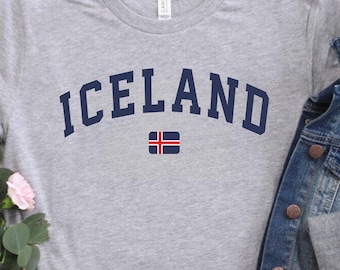 IJSLAND T-shirt, IJslandse vlag shirt, Reykjavik souvenir, Nordic Pride shirt, IJsland T-shirt, reiscadeau, unisex Land of Fire and Ice T-shirt