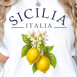 Sicilia Shirt, Sicily Lemons TShirt, Italy TShirt, Italy Shirt, Palermo T-Shirt, Positano Shirt, Italy Gift, Italy Fashion