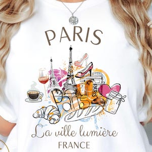 Camisa de Paris, camiseta Montmartre, camiseta de arte francesa, roupas francesas, camiseta da França - unissex, camiseta Paris Vibes, presente para viajantes, Paris
