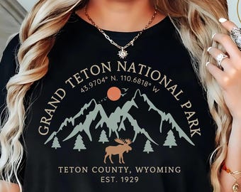 Grand Teton National Park T-Shirt, Wyoming Moose Tee, Teton County Shirt, Nature and Outdoors Tee, Grand Teton Shirt, Wyoming Unisex Tee