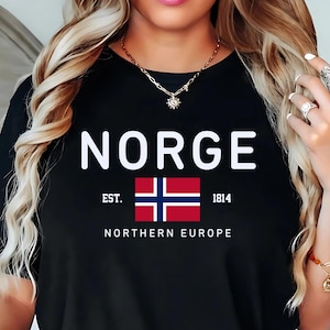 Norge Shirt, Norway Flag T-shirt, Norwegian Heritage Tee, Northern Europe Travel Shirt,Norway Souvenir, Unisex Northern Europe Shirt