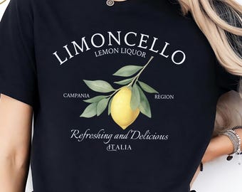 Limoncello-T-Shirt, Italienisches Zitronen-Shirt, Kampanien-Rehion-Top, Erfrischendes Zitronen-T-Shirt, Italien-Geschenk, Souvenir von der Amalfiküste, Positano, Italien