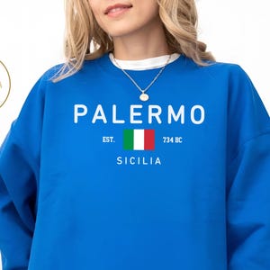 Palermo Sicilia Sweatshirt, Italian Flag Sweater, Sicily Italy Souvenir, Palermo Sweatshirt, Sicily Sweater, Italy Trip Pullover, Italia Top