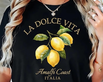 Camiseta La Dolce Vita Lemon, Camiseta Costa Amalfitana, Camiseta Italiana de Verano, Camiseta Limoncello, Camiseta Italia, Unisex