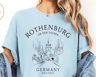 Camiseta Rothenburg ob der Tauber, Camiseta da Alemanha, Presente de Viagem à Cidade Medieval da Baviera, Camiseta de Rothenburg, Camiseta da Alemanha, Camiseta Unissex de Rothenburg