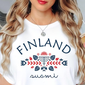 Finland Shirt, Scandinavian Folk Design Tee, Suomi T-Shirt, Nordic Heritage Gift, Finland Travel Souvenir Shirt, Unisex Finland Tee
