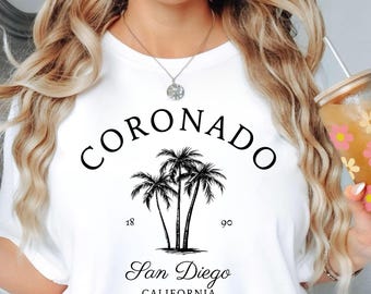 Vintage Coronado T-Shirt, California Coastal Beach Shirt, Minimalist San Diego Island Gift, Retro West Coast Tee, Aloha Travel Souvenir