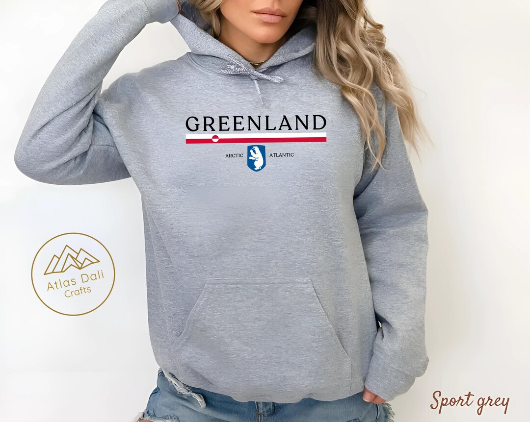 Greenland Hoodie, Arctic Atlantic Sweater, Polar Bear Pullover