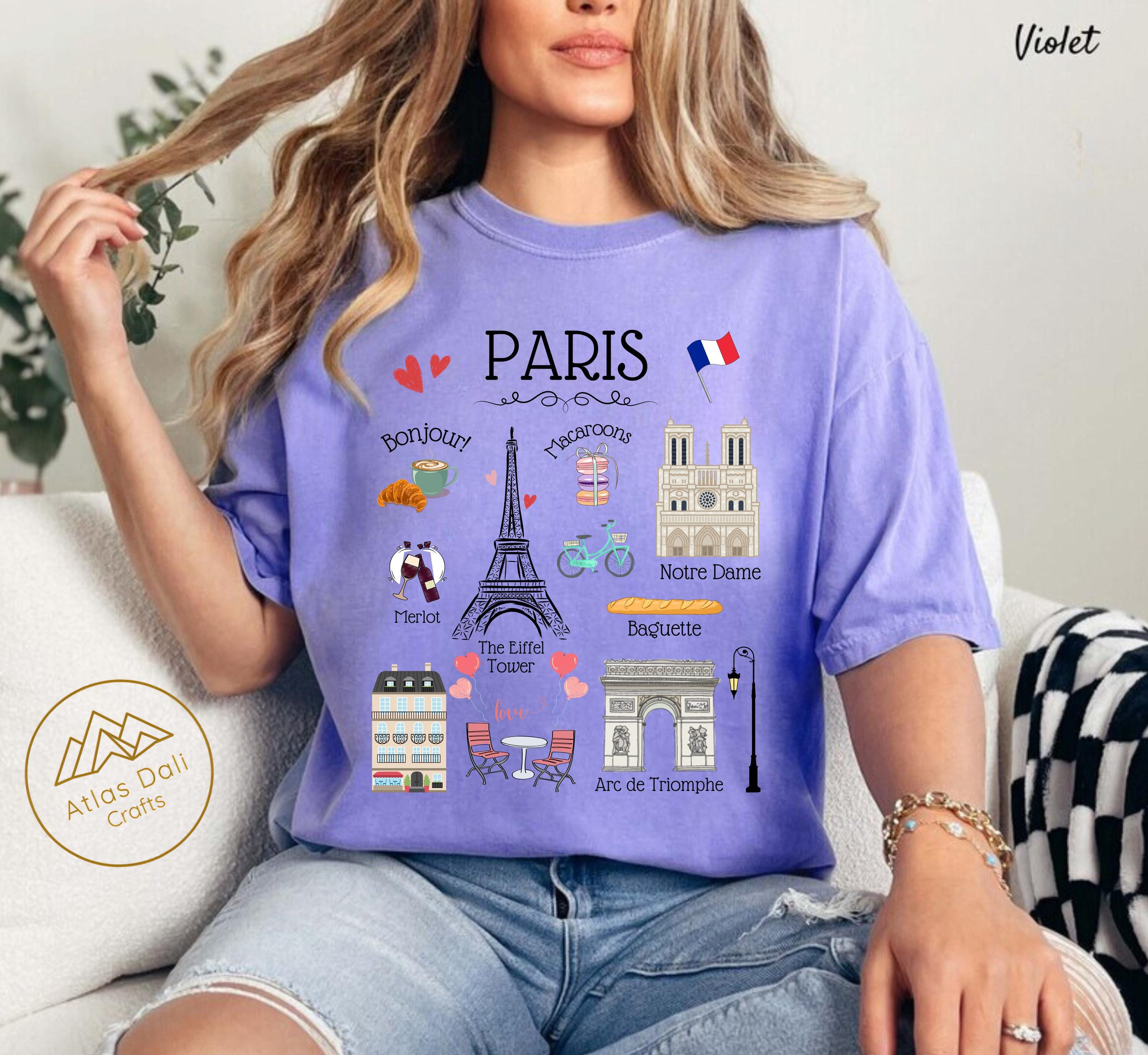 パリシャツ、エッフェル塔フランスのランドマークTシャツ、ユニ 
